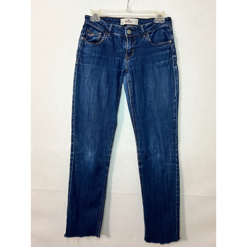 Hollister Super Skinny Low Rise Women 5L Dark Wash Y2K Grunge Punk Jeans W27 L33